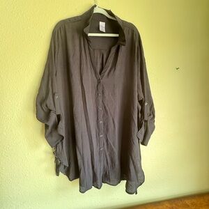 Time and Tru black Button-Up Shirt